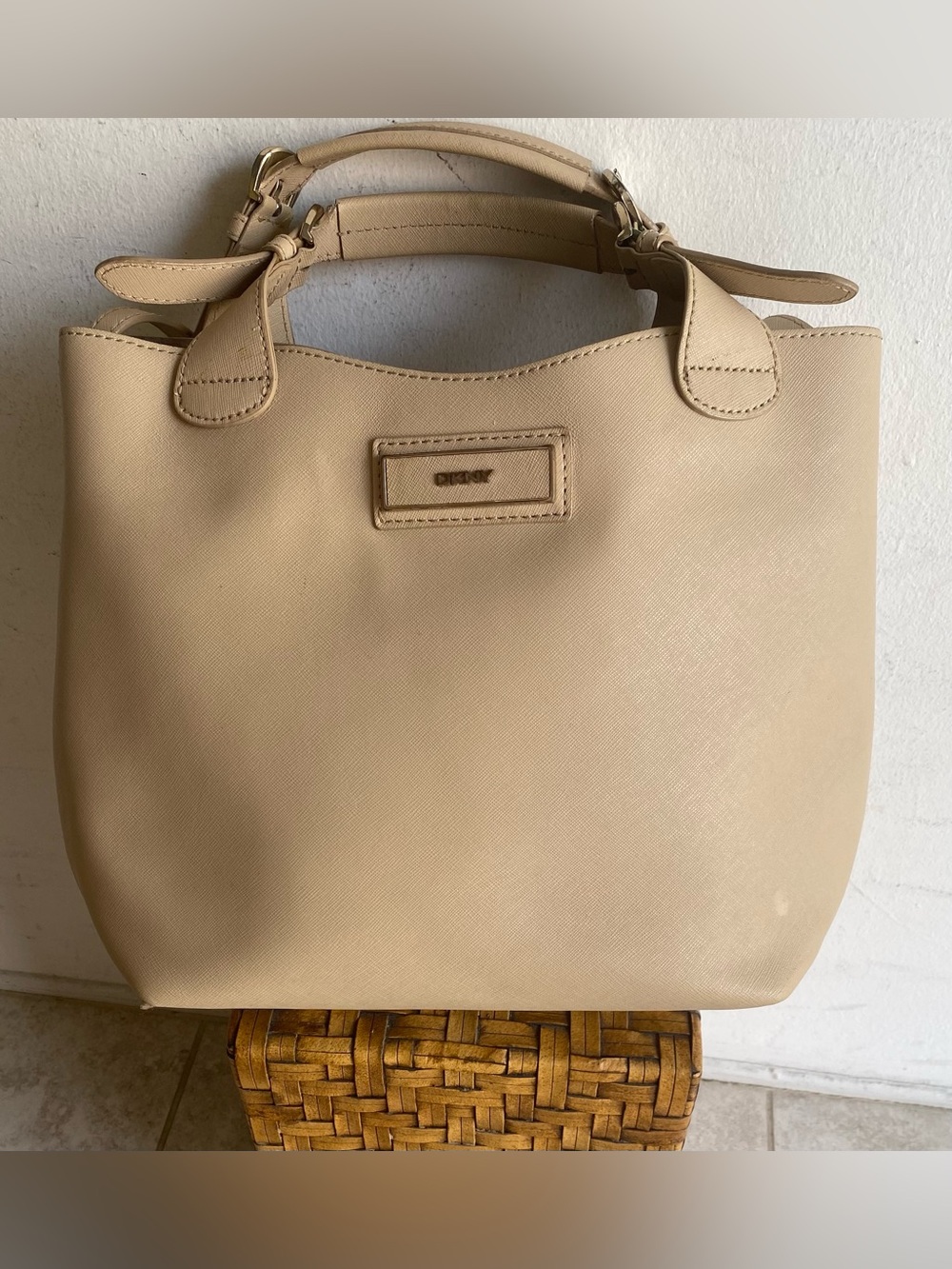 DKNY Saffiano Leather Structured Bag
